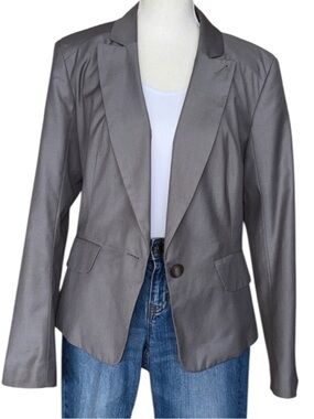 Sophisticated Wool Blend Gray Blazer Sz Timeless Classic Refined Elegance